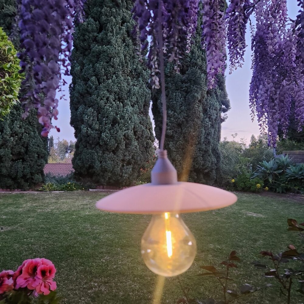 Hanging Solar Pendent With Edison Style Bulb